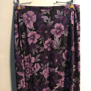 Requirements Purple Floral A-Line Skirt